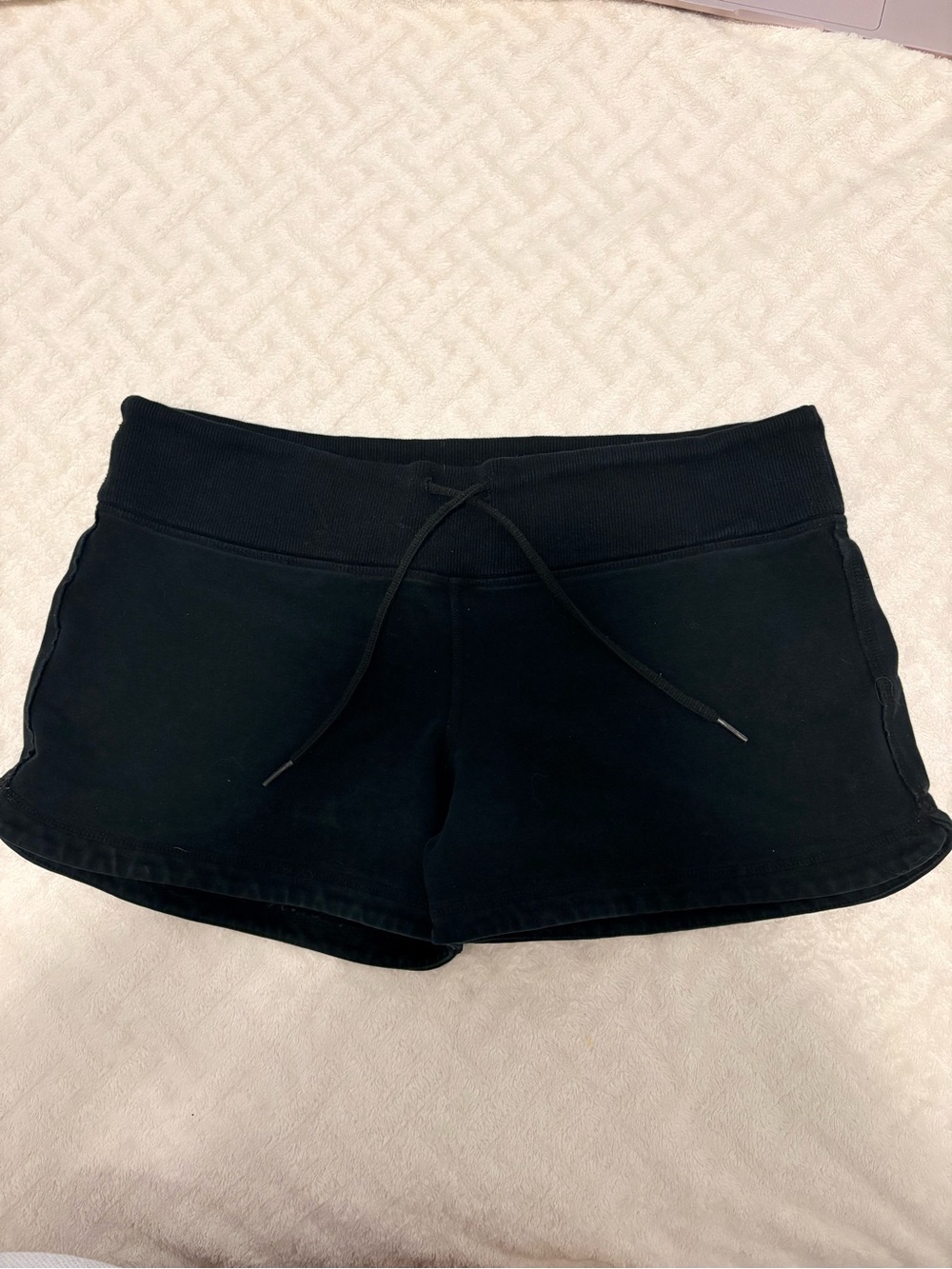 black lululemon sweat shorts